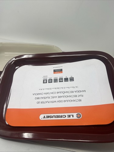 Le Creuset Stoneware Rectangular Dish With Lid Rhône 14.75x9x2.5 Never Used - Picture 6 of 23
