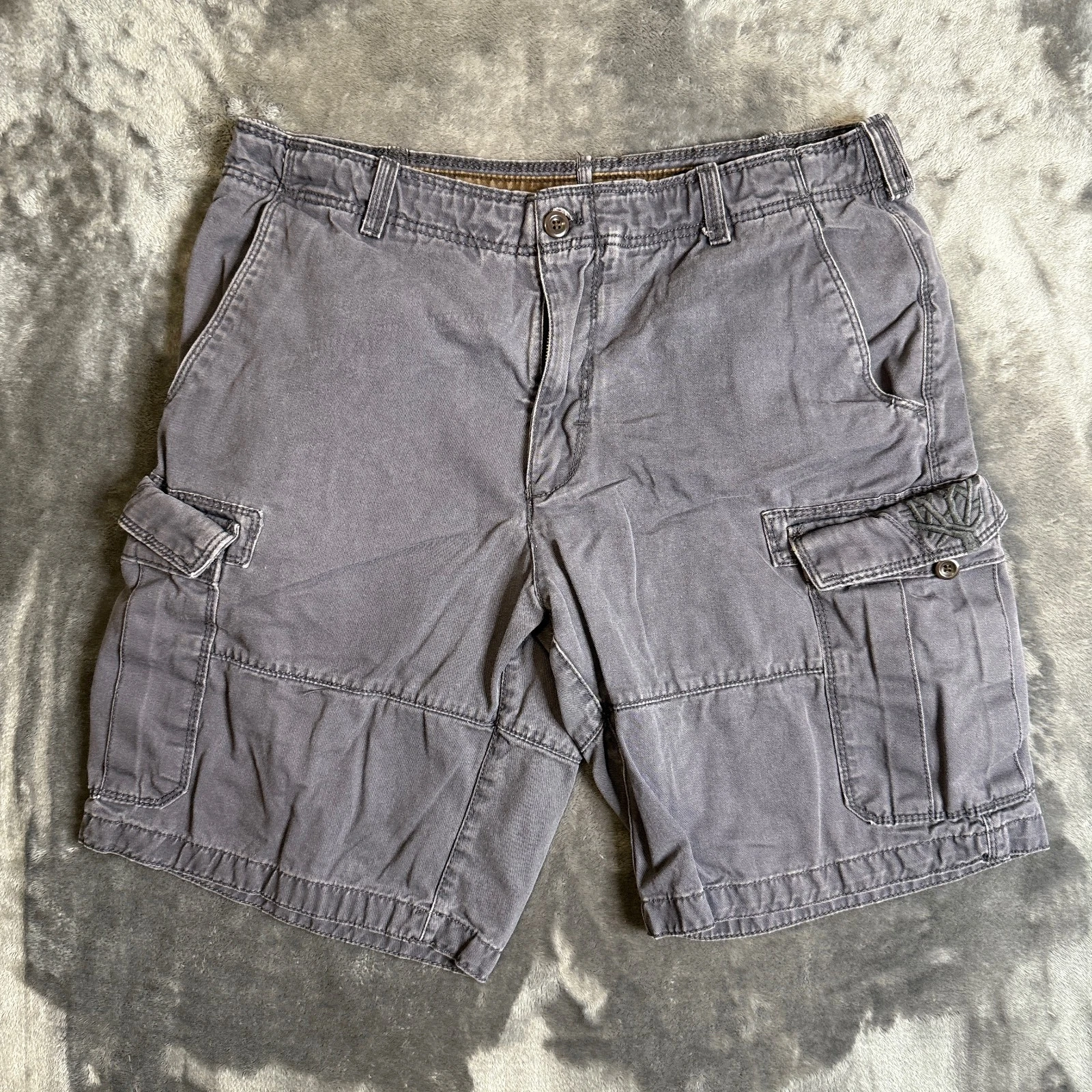 Timberland Uomo Cargo Sbiadito Nero Taglia 38 Sei Tasche Escursionismo Outdoor