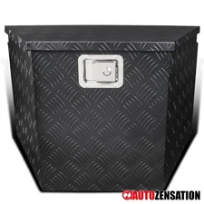 29" Heavy Duty Black Aluminum Tool Box Truck Storage Trailer Tongue w/ Lock