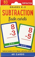 Subtraction Flash Cards 60 cards, Grades K-2 Medium