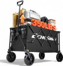 EchoSmile Folding Wagon Cart 350lb Heavy Duty Collapsible Utility w/ Wheels