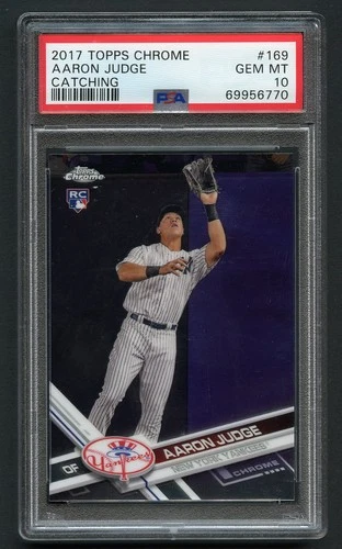 Aaron Judge - 2017 Topps Chrome #169 RC Catching PSA 10