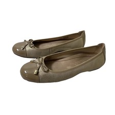 Vionic Minna Met Women's 11 Beige Gold Knit/Patent Ballet Flats Orthotic Comfort