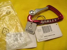 OAKLEY LARGE CARABINER RED W CHROME SILVER OAKLEY RARE KEY CHAIN LIMITED GOLF