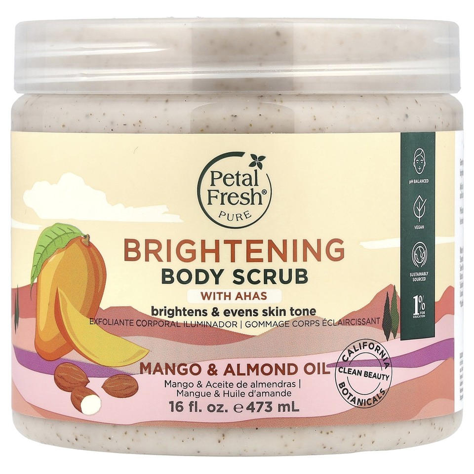 Brightening Body Scrub With AHAS, Mango & Almond Oil, 16 fl oz (473 ml)