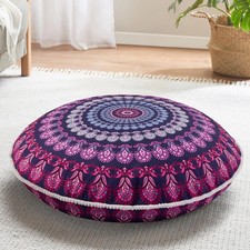 Codi 32 Inch Round Floor Pillow Large Meditation Pouf Cushion Memory Foam 2 Pack