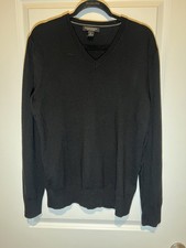 BANANA REPUBLIC Mens Extra Fine Merino Wool Dark Brown Sweater Large