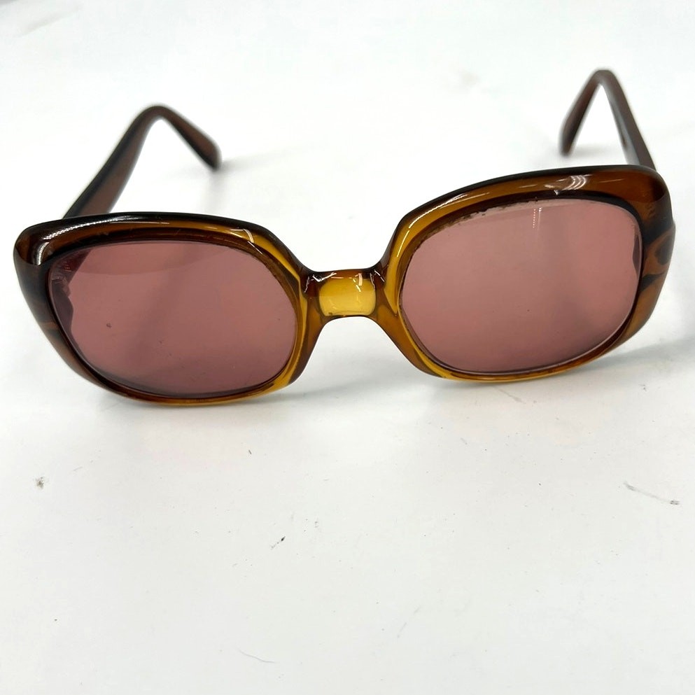 Vintage 1970's Christian Dior sunglasses oversized Amber * Frame-replace lens