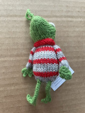 Sweet MELANGE COLLECTION Handmade Knit Crochet Frog Ornament w/ Tag 40