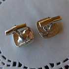 Vintage Silver Toned Iridescent Rhinestone Cufflinks — photo 6