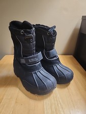 TOTES Boys/Kids Waterproof Winter Snow Boots Black Removable Liners Tough Sz 12
