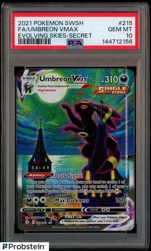 2021 Pokemon SWSH Evolving Skies Secret #215 FA Umbreon VMAX PSA 10 GEM MINT