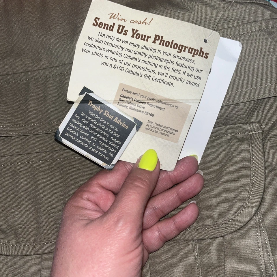 New Cabela's Fowl Hunting Vest 2XL Tan Orange Safety Pocket Storage Canvas Duck - Image 4 of 4