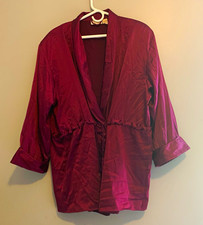 Vintage 80s/90s Victoria  s Secret Gold Label Kimono Robe Tassels burgundy