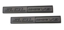 2X 5.0L Coyote Emblems, 3D Trim Fender Hook Trunk Badge Decals Stickers Silv...