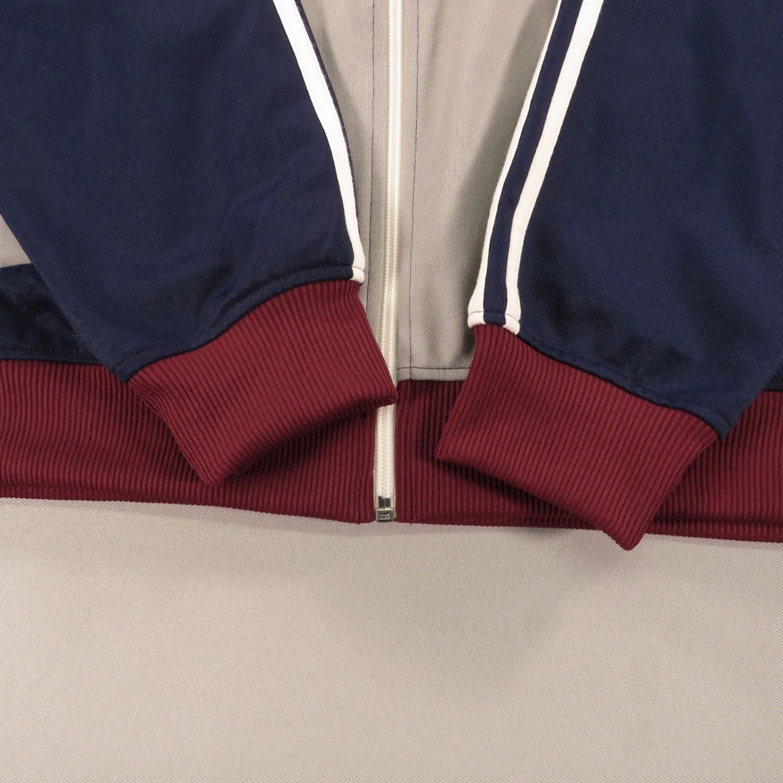 Fred Perry Jacket Men XL Navy Grey Burgundy Full Zip Up Track Bomber Sport Logo image 2