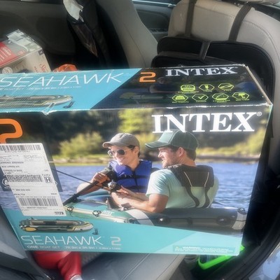 Intex Seahawk 2 Inflatable Two-Person Boat Set with Oars & Pump
