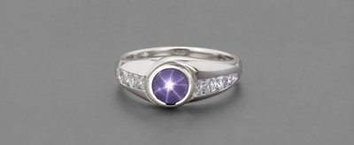 Natural Star Sapphire Ring Sterling Silver Vintage Men Women Ring