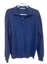 100 Fine Cashmere Sweater Men s Blue Sweater NUMEROUS HOLES UPCYCLE PROJECT