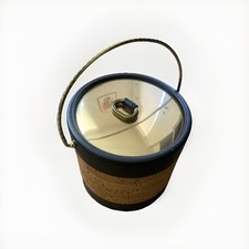 Vintage Kraftware Ice Bucket MCM Gold and Cork Coolers Made In USA