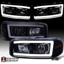 Fits 1999-2006 Gmc Sierra Yukon Denali Black Smoke Led Tube Projector Headlights Fits 1999-2006 Gmc Sierra Yukon Denali Black Smoke Led Tube Projector Headlights