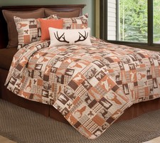 C F Home Cf Home Rustic Buck Ridge Trail Cabin Lodge Deer Stag Pinecone Orange
