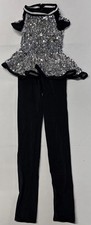 Weissman Showtime 12079 Silver Color Dance Costume Child Size IC