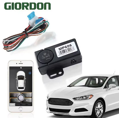 Smart Key Car Alarm System with Remote Start and Bluetooth Controls Mobile Phone