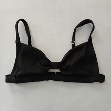 Black Boho Y2K VTG Swimwear Tropical Resort Beach Vacation Bikini Top Large