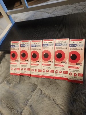 Lot Of 6 New Optase Hylo Forte Extra Hydrating Dry Eye Drops 300 Drops EXP 5/28