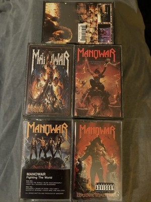 MANOWAR Cassette Lot (5)Hell on Stage/Louder than Hell/Triumph of Steel/Fighting