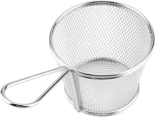 Fdit Stainless Steel Deep Fry Basket Round Wire Mesh French 