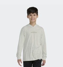 Adidas LS Hooded Snow HTHR Tee 26 Boys Size L. New With Tags.