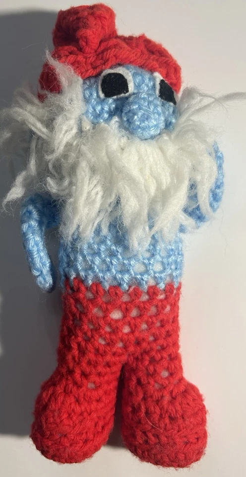 (3) Awesome 8 Inch Handmade Crocheted Smurfs. Papa Smurf, Smurf and Smurfette. - Image 4 of 4