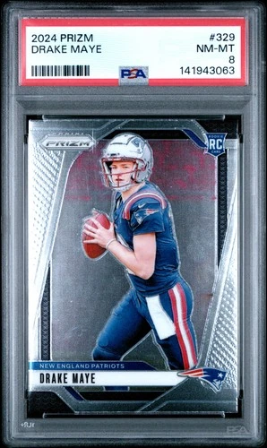 2024 PANINI PRIZM #329 DRAKE MAYE ROOKIE RC PSA 8