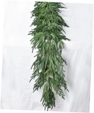  Christmas Norfolk Pine Garlands, Real Touch Artificial Pine Greenery 6Ft