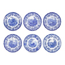 Spode Blue Room Collection Plates | Set of 6 10.5-Inch - Zoological Theme