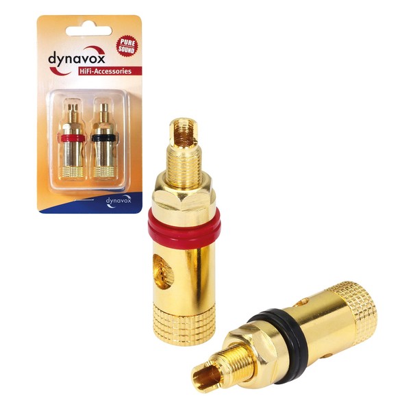Dynavox Bananenbuchsen Zum Einbau Pro V, Bananen Buchsen Vergoldet 2Er Set-image