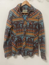 Outback Trading Co Lorelei Long Sleeve Performance Shirt Womens L SNAP HAS FLAW