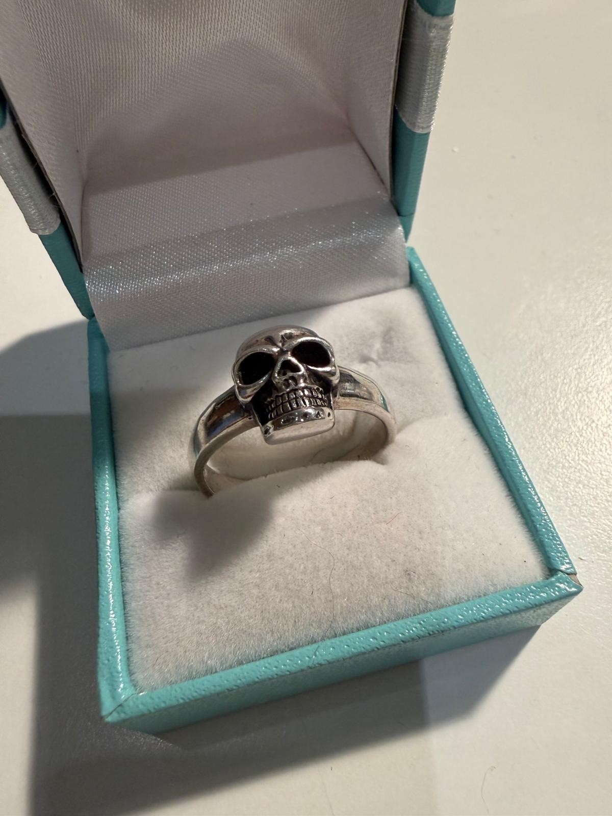 Solid Sterling Silver 925 Small Skull Ring Full F… - image 2