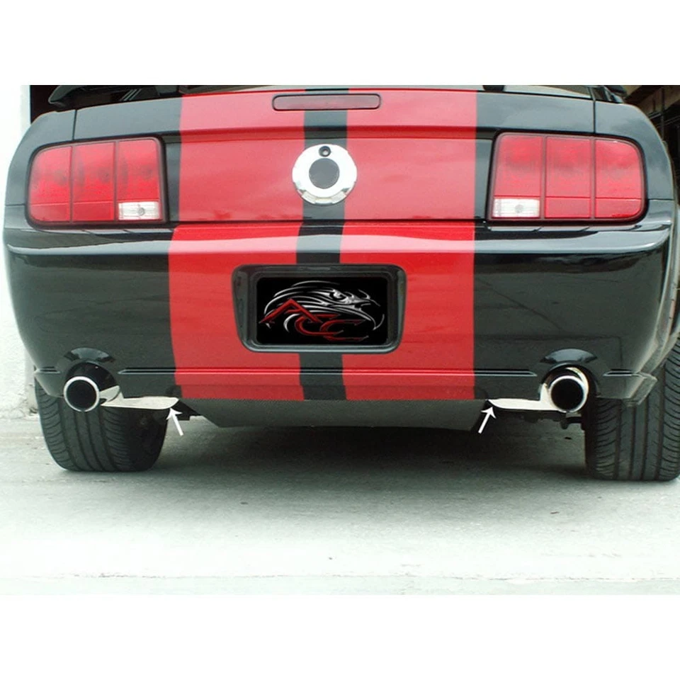 Placa silenciadora de acero inoxidable pulido de 2 piezas para Ford Mustang GT 2005-2009 Foto 2 de 4