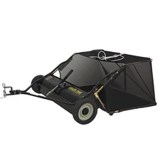 44 Inch Tow-Behind Lawn Sweeper with 25 Cu.Ft Hopper Bag, Adjustable Brush He...
