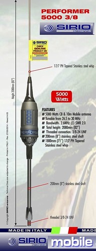 Sirio Performer 5000 3/8 10m & CB Mobile Trucker Antenna - Picture 2 of 7