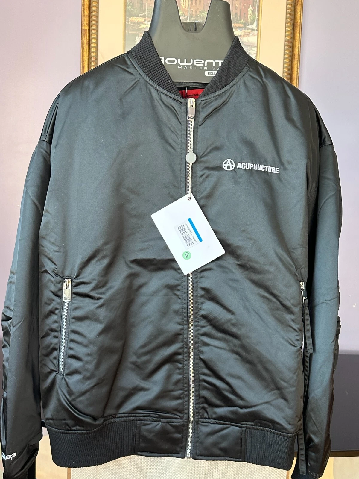 $479.00 ACUPUNCTURE Men's Black Bomber Jacket Size M- L