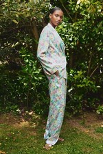 ZARA WOMAN SS23 PRINTED SATIN TROUSERS MULTICOLOURED SIZE S  7646/498