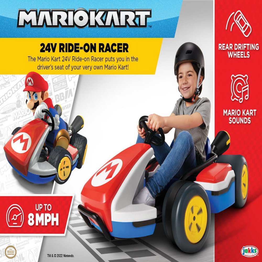 Super Mario Kart Battery Operated 3Speed Drifting RideOn Racer up to