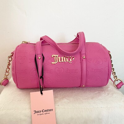 NEW NWT Juicy Couture Hot Pink Lemonade Mini Barrel Bag Crossbody Handbag 