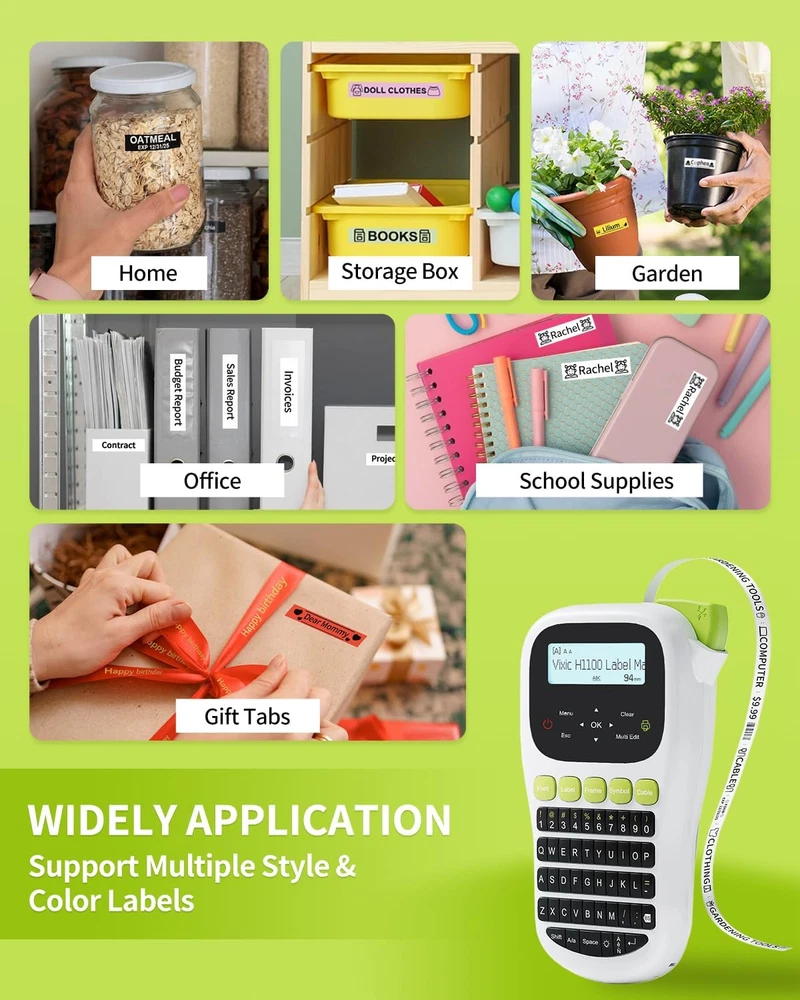 Portable H1100 Handheld Label Maker Machine with Tape for Home & Office Organization Portable H1100 Handheld Label Maker Machine with Tape for Home & Office Organization