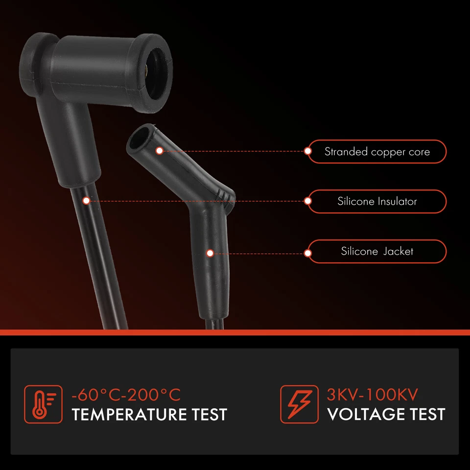 6x Spark Plug Wire Sets for Jeep Cherokee 1984-1990 Wagoneer Wrangler Eagle 7mm - Изображение 4 из 4