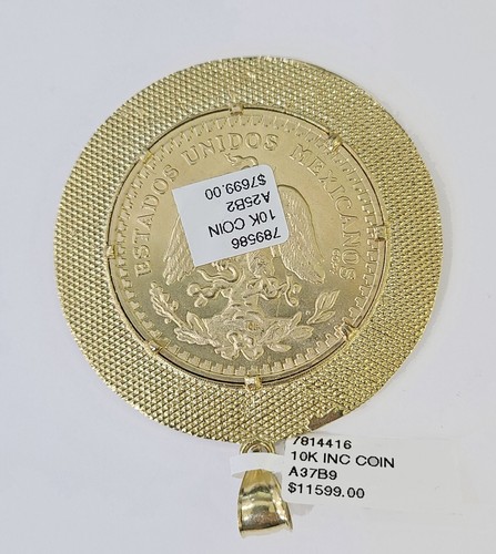 10k Centenario Coin Copy in Solid Yellow Gold 50 Pesos 1947 Mexico/Mexican Coin - Picture 3 of 7